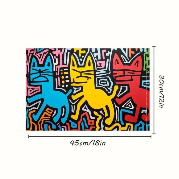 Keith Haring Pop Art Placemats. Table Mats. 4 pcs. - Picture 5 of 5